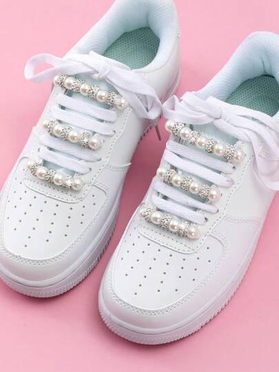 Set de 25/50 piezas de adornos para cordones de zapatos con perlas y rhinestones, accesorios decorativos DIY para zapatillas, zapatos de lona, zapatos de boda, regalo perfecto para fiestas