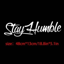 1 件汽车前挡风玻璃个性贴纸，“保持谦逊”，车身装饰拿铁字母贴纸，汽车划痕贴，个性涂鸦贴纸 - 白色 - 查看 9