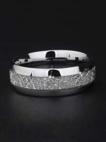 1pc Fashion Silver Color Couple Rings For Lover's Engagement Wedding Band Jewelry Accessories Vintage Rhinestones Women Rings Set Stainless Steel Men Rings