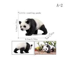 Flower Simulation Wild Animal Model Ornament Solid Giant Panda Toy Set Ornament Office Desk Ornament Crawling Panda - Multicolor - View 15