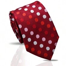 1pc Men's Classic Striped & Polka Dot Handmade Tie, Formal Business Necktie, Suitable For Banquet & Evening Formal Wear, Work & Professional Attire, Casual Italian/British Retro Style Accessories