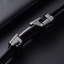 1pc Men Belt Fashionable All-Match Black Belt Leisure Business Automatic Buckle Golden Belt Gift For Boyfriend/Elders/Daily Life Summer, School