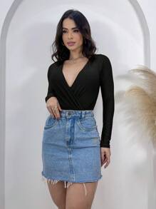 Women Bodysuits - 黑色 - 查看 3