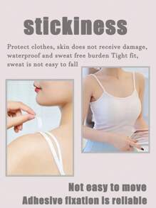 1 Rolo com Fita Dupla Face Antiderrapante Anti-Trace para Gola de Camisa à prova de deslizamento, Rolo de Fita Anti-derrapante Transparente Invisível de Moda em PET