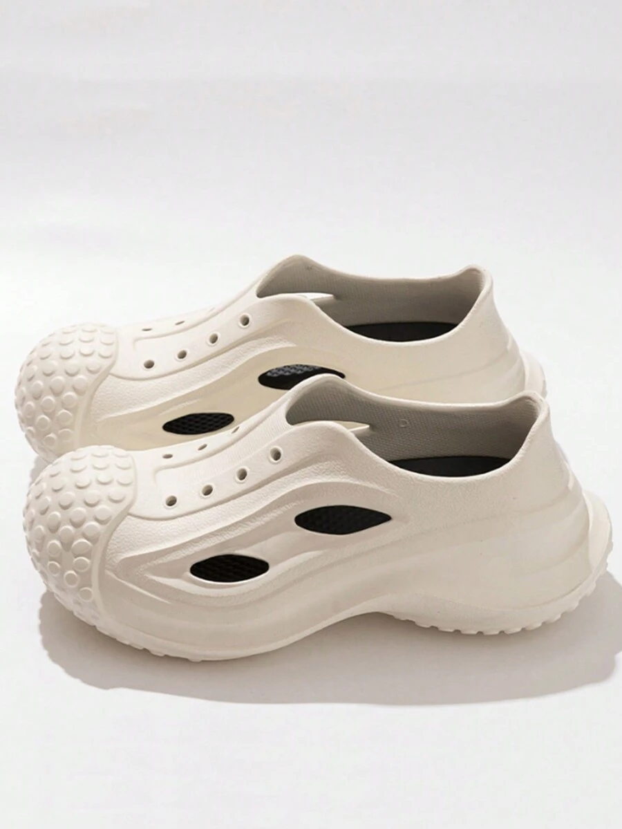 Nam mùa hè thoáng khí cho cặp đôi dép đế dày đế dày đi biển có thiết kế lỗ - trắng - Xem 1