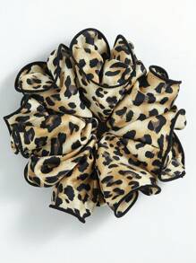 1pc Elegant Bohemian Style Extra Large Silk Hair Scrunchie, Big Size Elastic Satin Oversized Hair Tie, Fluffy Huge Hair Donut, Suitable For Daily Or Vacation To Prevent Frizz And Breakage,Cat Ears Scrunchies Scrunchy Hair Ties, Casual Ponytail Head Accessories