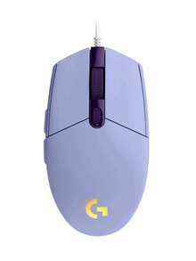 Ratón de juegos con cable G102, 8000 DPI, efecto óptico arcoíris LIGHTSYNC RGB, 6 botones programables, compatible con PC/computadora y portátil - Púrpura malva - Ver 10