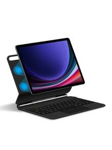 Bao da bàn phím French Book tương thích với Galaxy Tab S9 FE+ Plus S8+ S7 FE Plus S9+ S8+12.4 inch S9 FE 10.9 S8 S7 11 inch Máy tính bảng Bao da bàn phím Book có đèn nền từ tính TrackPad màu đen - người Pháp da đen - Xem 5