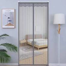Summer Breathable Anti-Scratch Diamond Mesh Screen Door, Magnetic Closure Mosquito Net Door Curtain, Durable Insect Fly Bug Screen Door Self-Adhesive Mesh Curtains With Complete Size For Home Pet Protection - Diamond Mesh Grey - View 4
