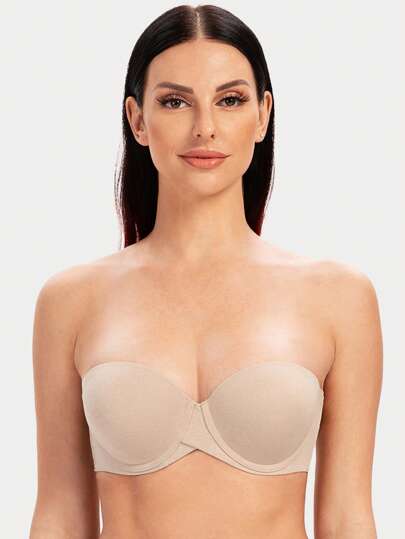 Women's Push Up Padded Underwire Strapless Bra, Lingerie