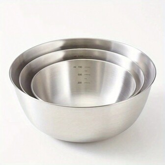 3pcs Stainless Steel Mixing Bowls:  The Perfect Kitchen Accessory For Restaurant For Restaurants