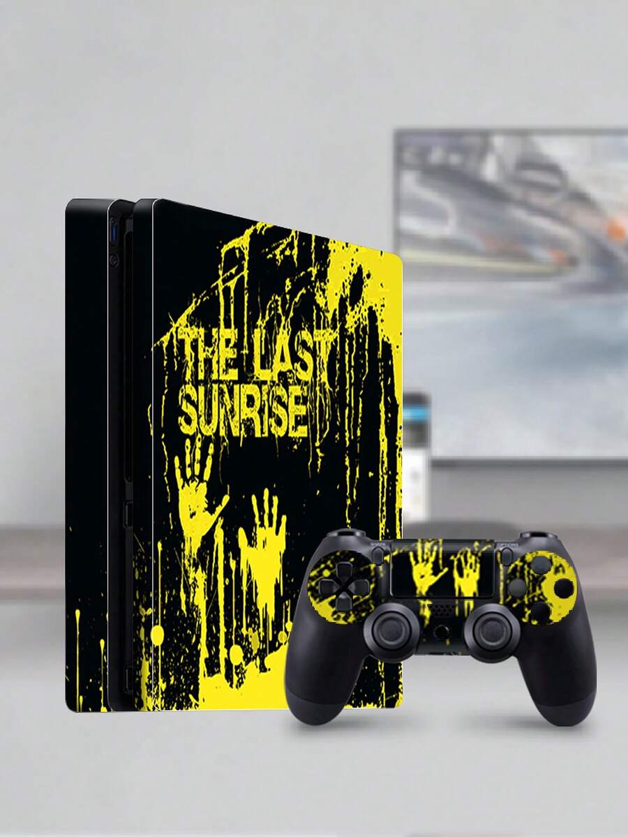 Bộ 3 miếng dán da in hình máy chơi game tương thích với PS4 Slim - Nhiều màu - Xem 1