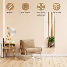 Chiều Dài Bộ Gương Tự Dính Dán Tường Gương Acrylic Ngói Đề Can Gương Nghệ Thuật Miếng Dán Kính Cường Lực Cho Phòng Tắm Trang Trí Nhà - bạc - Xem 5