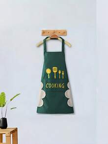 1PC Waterproof & Oil-Proof Apron With Hand Towel For Men & Women, 2024 Restaurant Work Clothes Summer Thin Suitable For Kitchen Cooking & Home Work - Dark Green - View 10