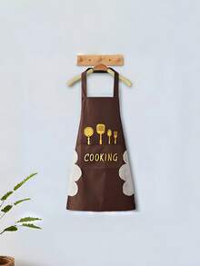 1PC Waterproof & Oil-Proof Apron With Hand Towel For Men & Women, 2024 Restaurant Work Clothes Summer Thin Suitable For Kitchen Cooking & Home Work - Dark Green - View 8