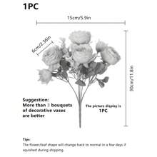 1 pièce/3 pièces Bouquets de fleurs artificielles en soie pivoines, fausses roses pour décorations d'automne, du Nouvel An, de mariage, de vase pour la maison, salle à manger, chambre à coucher, fêtes, anniversaires, jardins extérieurs, Saint-Valentin, cadeaux