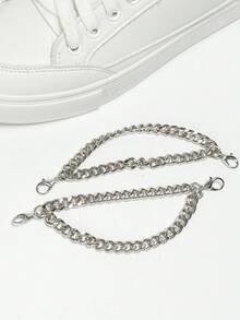 1 par de Cadena de decoración de zapato de moda para zapatillas, accesorio exquisito para zapatos blancos - Plateado - Ver 4