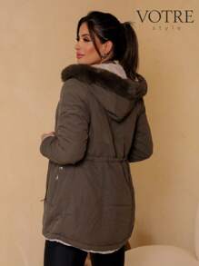 Women Trench Coats - Verde militar - Ver 2