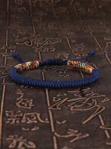 Men Buddhist Bracelet, Adjustable Colorful Rope Bracelet, Lucky Red String Bracelet - Diamond Knot Bracelet - View 6