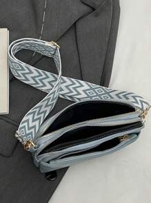 Minimalist Plain Crossbody Bag, Fashionable PU Shoulder Bag, Women Casual Handbag And Phone Wallet