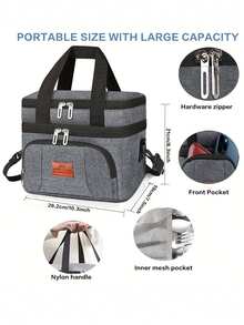 便攜式午餐袋，紙質便當盒提袋，防水保溫冷藏袋，學校戶外野餐紙質便當袋防水防油保溫袋午餐盒手提包辦公室工作者午餐盒涼袋帶鏈條封口野餐袋小型午餐袋，適用於工作，戶外活動，三明治袋，可重複使用的手提袋，學校組織者袋，教師收納袋，教室收納袋。 - 彩色 - 查看 3