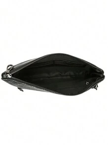 1 件时尚手腕包、手拿包、方形包、信封手提包，采用防刮 PU 材料制成，适合派对、通勤，具有多个口袋和精美的复古图案，个性化礼物情人节钱包情人节黑色包节日必备贴纸情人节礼物情人节男士礼物复古学校运动生活男士钱包夏季夏季包春假包礼品包手拿包手提包 - 黑色 - 查看 9