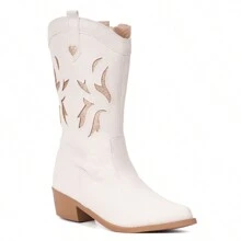 Women Mid-Calf Boots - 白色 - 查看 2