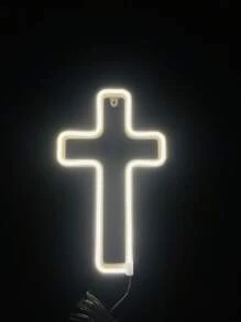 Luminária De Parede Cruz Neon Led Decoração Luz 110/220V