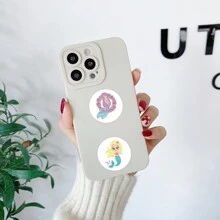 500 piezas Pegatinas de princesa sirena de dibujos animados, tema Hija del Mar, pegatinas de graffiti lindas de 1 pulgada, adecuadas para botellas, portátiles, teléfonos, maletas, scrapbooks, cascos de , decoración de fiestas de manualidades - Champán - Ver 7