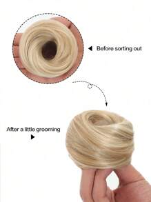 Syntetyczne koki z włosów Chignon kucyk treska Updo pączek doczepy z włosów elastyczna gumka ciemnobrązowy 3 cale dla kobiet