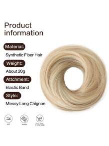 Syntetyczne koki z włosów Chignon kucyk treska Updo pączek doczepy z włosów elastyczna gumka ciemnobrązowy 3 cale dla kobiet