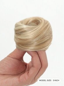 Syntetyczne koki z włosów Chignon kucyk treska Updo pączek doczepy z włosów elastyczna gumka ciemnobrązowy 3 cale dla kobiet