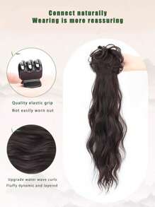 New Chinese Hairstyle Women Ponytail Hair Clip Ancient Hanfu Style Side Hairstyle Traditional Cheongsam Hairdo Slightly Curled High Ponytail