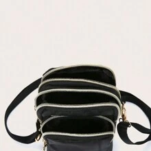 Armband Bag For Sports Running, Mini Nylon Crossbody Phone Bag, Multi Zipper Purse For Women