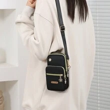 Armband Bag For Sports Running, Mini Nylon Crossbody Phone Bag, Multi Zipper Purse For Women