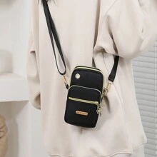 Armband Bag For Sports Running, Mini Nylon Crossbody Phone Bag, Multi Zipper Purse For Women