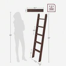 Decorative Blanket Ladder, 5-Tier Ladder Shelf, Ladder Rack For Storage And Decor