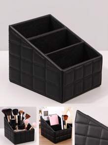 Balde de almacenamiento de brochas de maquillaje de gran capacidad en PU negro, caja de almacenamiento a prueba de polvo para tocador, bolsa de almacenamiento de cosméticos portátil para viaje, decoración de habitación, bolsas, bolsa de maquillaje, tocador, viaje, bolsa de maquillaje, organizador, almacenamiento, artículos esenciales de viaje, organizador de maquillaje, bolsas de maquillaje, organizador de maquillaje, organizador, bolsa de aseo, organizador de escritorio, bolsa de cosméticos, bolsa de maquillaje, organizar maquillaje, accesorios de tocador, bolsa de maquillaje, bolsas de maquillaje, joyero, bolsa, soporte para brochas de maquillaje, soporte para brochas, organizador de perfumes, bolsa, regalos para mujeres, regalos de Navidad, ideas de regalo para mujeres, decoración de habitación - Negro - Ver 11