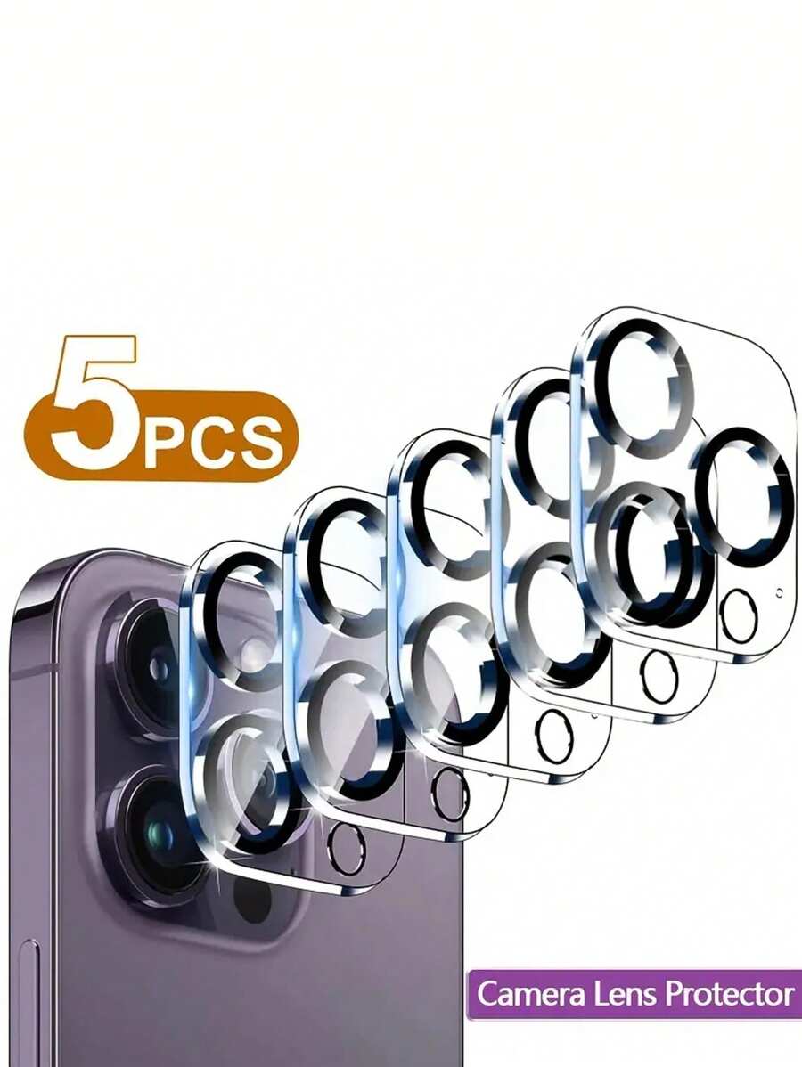 5 piezas de protectores de lente de cámara ultra claros compatibles con 16 Promax/12/11/13/14 Series & 15 Pro Max - Resistentes a los arañazos, fácil aplicación, regalo para cumpleaños, familia, amigos, protector de lente, accesorios para teléfonos a prueba de agua, a prueba de golpes, antichoque, antihuellas dactilares, cobertura completa