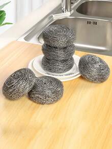 Stainless Steel Scrub Sponge, Scratch-Resistant Kitchen Cleaning Tool - Silver - View 2