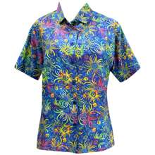LA LEELA Women's Vacay Button Down Blouses Summer Vacy Beach Dress Aloha Party Blouse Shirt Short Sleeve Collared Vacation Button Up Casual Hawaiian Shirts Tank Top Women