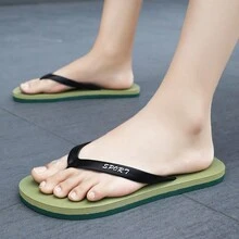 Dép xỏ ngón nhẹ thời trang thoải mái cho nam, thấm mồ hôi, chống trượt, độ đàn hồi cao và mềm mại, hoàn hảo cho mùa hè - màu xanh lá - Xem 2