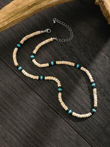 1pc Vintage Coconut Shell & Wooden Beads Strand Necklace/Boho Style Unique Necklace/Men Wooden Beads Surf Necklace For ETSY Scene Jewelry Gift - Beaded Necklace - View 14