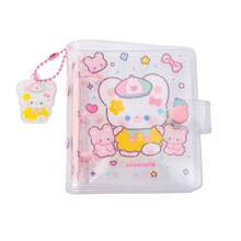 1 pieza Bolsa de almacenamiento de foto de carnet de estudiante con diseño de Oso de dibujos animados, Protector de tarjetas bancarias de 3 pulgadas para tarjeta de campus, Libro de almacenamiento de fotos de hojas sueltas - Rosa - Ver 2