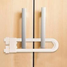 4pcs/8pcs Kids Lock Anti-Drawer Protection U-Shaped Fridge Cabinet Door Lock Baby Shower Family Decorations Gifts - White - View 3