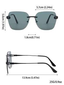 1 副方形男士高端商务、户外、音乐节、街头风格时尚眼镜 - 彩色 - 查看 4