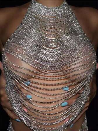 奢華鑽石多層流蘇比基尼身鍊