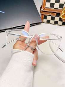 1pc Women Round Frame Fashion Eyeglasses For Daily Life - Black - View 5