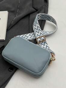 Minimalist Plain Crossbody Bag, Fashionable PU Shoulder Bag, Women Casual Handbag And Phone Wallet