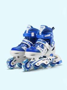 1 Par de Patines con Luz Presentación de Hilera.Talla para Niños y Niñas S(34-38EUR), M(35-38EUR), L(38-42 EUR) - Azul - Ver 1